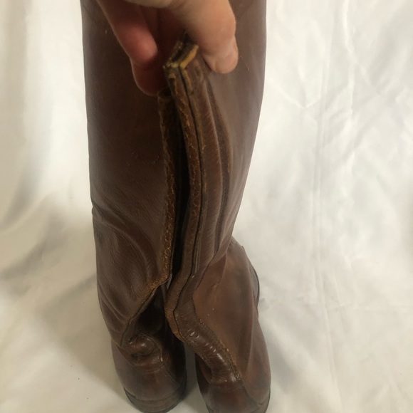 Vintage Equestrian Leather Tall Knee Lace Up Horse RIding Boots Women Sz 10 - Picture 13 of 13